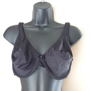 Barely Breezies 38D Black Soft Cup Underwire Bra Adjustable Straps Basics